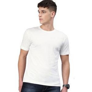 Quality Plain Round Neck Polo T-Shirt- White(3 in 1 pack)