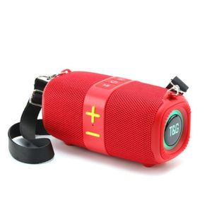 T&G TG-667 Portable Wireless Bluetooth Woofer Waterproof Speaker Active Support TWS TF/USB Stereo Bass Fabric Subwoofer BT Speaker IPX5 5W (RED)
