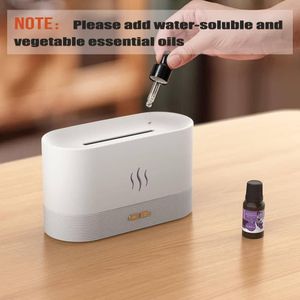 LED Flame Air Humidifier & Aroma Diffuser – Ultrasonic Cool Mist Essential Oil Diffuser with Colorful Flame Night Light