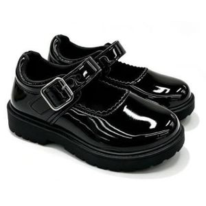 Black Buckle Girl Quality HW Shoes - Black 