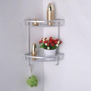 2 Layer Triangular Shower Bathroom Corner Shelf