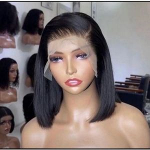 Hair Wig Bob Mid Part Full Frontal Wig 10" - Natural Colour