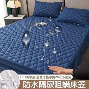 Waterproof Mattress Protector Waterproof Bed Cover-(Pillow Case Not Included) -Blue