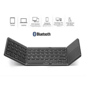 B033 Foldable Bluetooth Keyboard with Touchpad / Portable Wireless Tri-Fold Keypad / For Tablet and Phone / iOS Android Windows