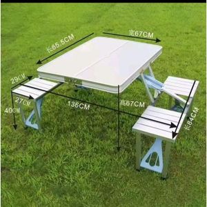 Foldable Aluminum Picnic Table & Chair Set