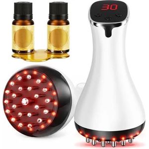 Massage device, electric body.shaping device with red light, heat therapy, and vibration functions.handheld.suitable for legs, thighs, arms, abdomen, and waist (white)