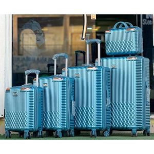 5 In 1 Abs Travel Luggage Set - BLUE