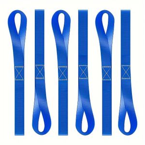 6pcs Soft Loop Tie Down Straps 1800Lbs Load Capacity, 4800Lbs Breaking Strength Heavy Duty Tie Down Loops For Securing ATV UTV Motorcycles Scooters Dirt Bikes Lawn Garden Equipment