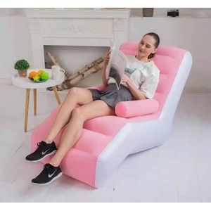 Foldable Inflatable Sofa Chair With Footrest – Portable Air Lounge Recliner Couch For Living Room, Bedroom & Outdoor Use