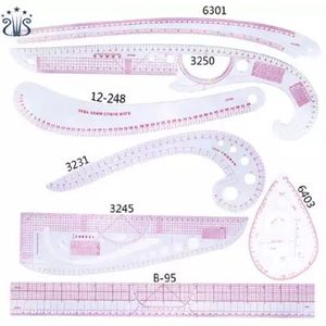 French Curve Ruler Set For Drafting - 6 Piece