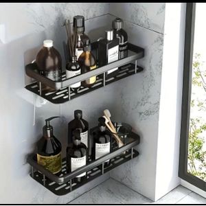 Bathroom wall rack black 