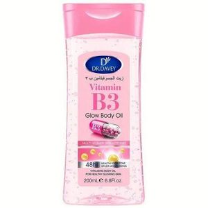 Dr Davey Vitamin B3 Glow body Oil - Multi Vitamin Brightening 48hrs Super Moisturizing- 200ml-(Dr davey)