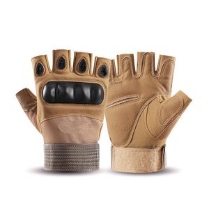 Outdoor Tactical Half Gloves Men Women Protective Shell Armor Gloves
