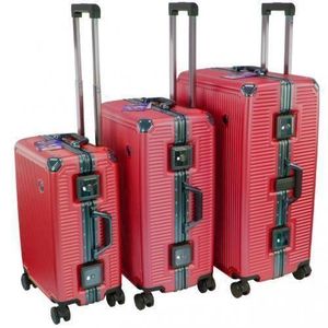 SQ Professional SQ Professional_ Antitheft Hardshell Luggage Boxes Set 3pc (Red)