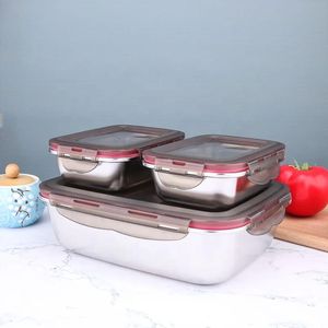 3-Piece Stainless Steel Food Storage Containers - airtight & leakproof