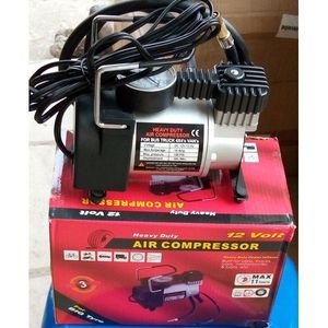 Air Compressor With Pressure Gauge And Three Nozzle Adapters, Portable Metal Cylinder Tire Inflator Compressor For Cars Air Mattress Balls 150 PSI 35L/min Maximum Voltage DC 12V Maximum Amperage Draw 14A