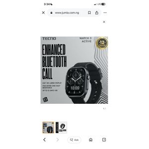Tecno SMART WATCH 3 Active - BLACK