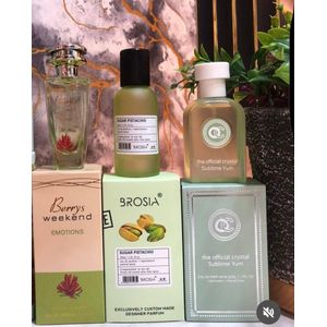The Official Crystal Sublime Yum Edp Perfume Natural Spray 35ml & Suger pistachios 30ml & Weekend berries Emotions 30ml