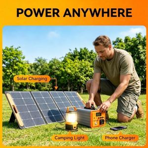 portable power staion 300Wh Solar Generator 300W / 220V Power Bank for TV, Fan & Laptop