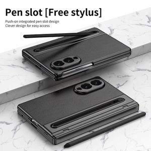 Samsung Galaxy z fold 8 wide pu leather case with tempered glass hinge full cover 