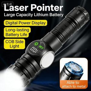 Multi-functional rechargeable flashlight with high brightness, long battery life, COB work light, magnetic repair light