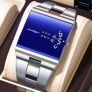 POEDAGAR Highly Original Quality & Sophisticated Men's Silver Chain Wristwatch For Money Makers 