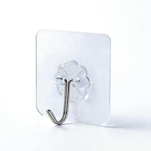 10pcs set of no-drill adhesive hooks, Transparent non-slip hooks , suitable for home, bathroom, kitchen and office use.