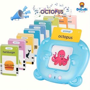 Digabi Flash Cards Learning Toy, Reading Machine with 112pcs Flash Cards, 224 Words, Learning Electronic Toy, And Birthday Gift for Youngsters