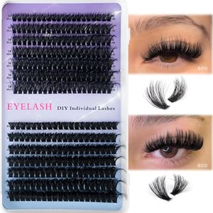 Eyelash Extension Single Cluster False Eyelashes 280pcs Lash Clusters D Curl 10-18mm