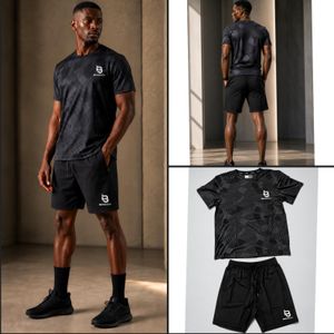 BETABODY Men’s Performance 2 Piece Gym Set Short-Sleeve Training Top & Athletic Shorts