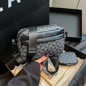 Men's Black PU Leather Crossbody Bag - Adjustable Shoulder Strap