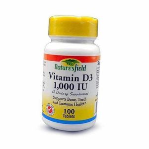 Nature'S Field Vitamin D3 1,000 IU – Supports Bone, Teeth and Immune Health – 100 Tablets