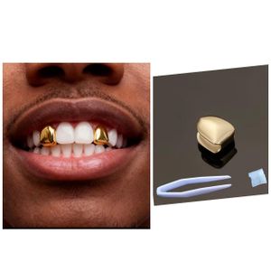 Gold hip hop style  Single Tooth Grill unisex side dental jewelry removable teeth GRILLZ 