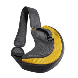 TD Shoulder Breathable Sling Mesh Travel Pet Bag- Large -Yellow