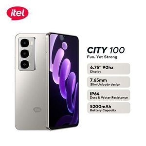 itel City100 7.65mm" Slim Design 5200mah Android 128/4+8gb Pure Titanium