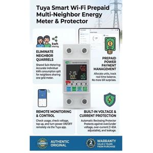 JORDY ELE Smart Wifi Multifunction Energy/Current/Voltage Protection Meter -63A single phase