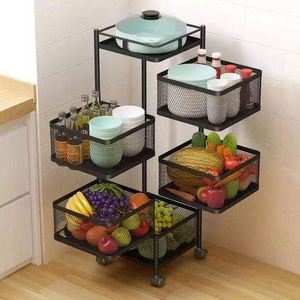 5Layers Rotary Multipurpose Utility Storage Rack Trolley