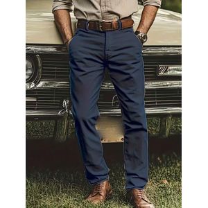 Fitted Chinos Trouser For Men-Blue