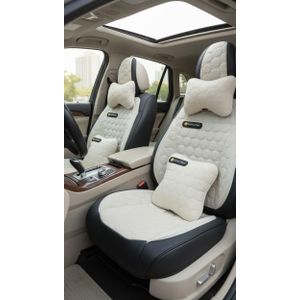 Premium Quality Smiley Face Leather Vehicle Seat Cover - Black