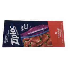 Ziploc Gallon Size Storage Bags (Double Zipper) 52 bags -26.8cm x