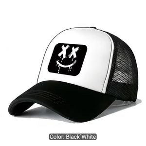 Letter Design Breathable Face Cap: Black /White 