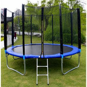 Advanced 8FT Outdoor Trampoline with Safety Enclosure Net, Ladder & Heavy-Duty Steel Frame for Kids and Adults 