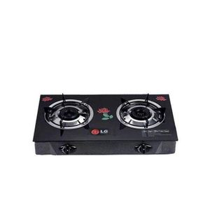 LG  THICK TABLE TOP GLASS GAS COOKER WITH TWO HOBS