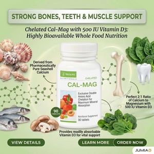 Natura Chelated Cal-Mag with 500 IU Vitamin D3 – 90 Tablets  Calcium & Magnesium Supplement