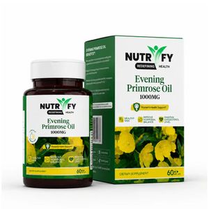 Nutrify Evening Primrose Oil 1000mg – Women's Health Support with Vitamin E – 60 Softgels