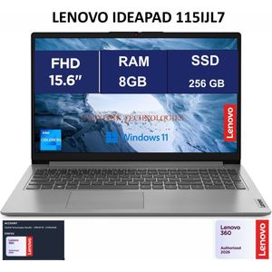 Lenovo  IdeaPad 1 15IJL7 Laptop  Intel Celeron N4500  8GB RAM  256GB SSD  15.6" Display  Windows 11