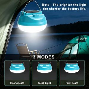 Magnetic Solar Camping Light, 3 Modes Dimmable Emergency Tent Lamp