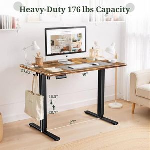 Modern Adjustable Height Electric Standing Desk(1.4mtr) Brown top