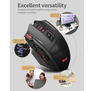 ZELOTES F-13 Optical Wireless Gaming Mouse with Multi-key Programming 2.4G Wireless BT Gaming Grade Three-mode Mouse Right Hand