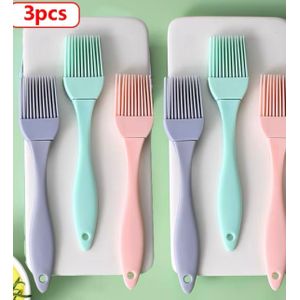 Clo 3pcs Silicone Barbecue Brush Cooking BBQ Heat Resistant Oil Brushes Kitchen Supplies Bar Cake Baking Tools Utensil Supplies